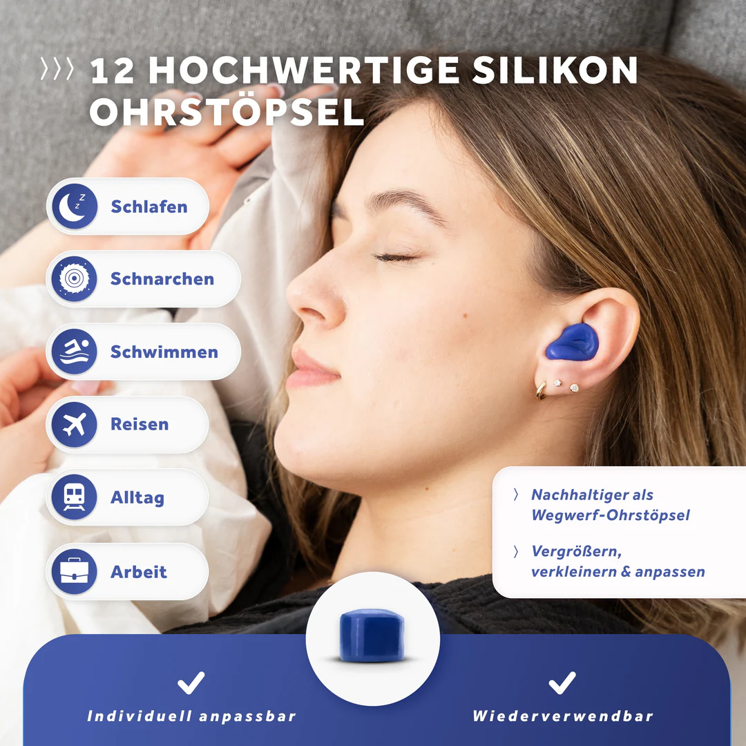 Soft+ | 12 Silikon Ohrstöpsel